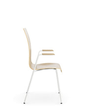 Load image into Gallery viewer, Bella chair, timber seat and back, from the side. 
