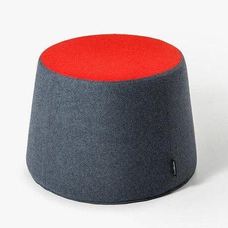 Tapered Ottoman w/ grey body & red top