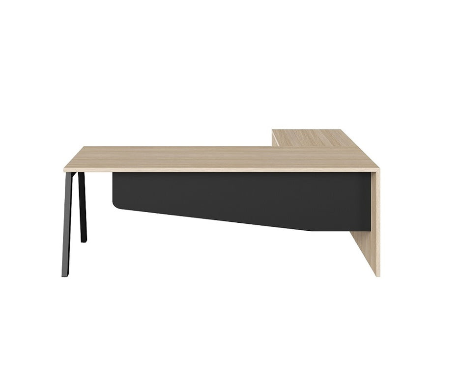 Vista Executive desk w/ wooden top and black frame